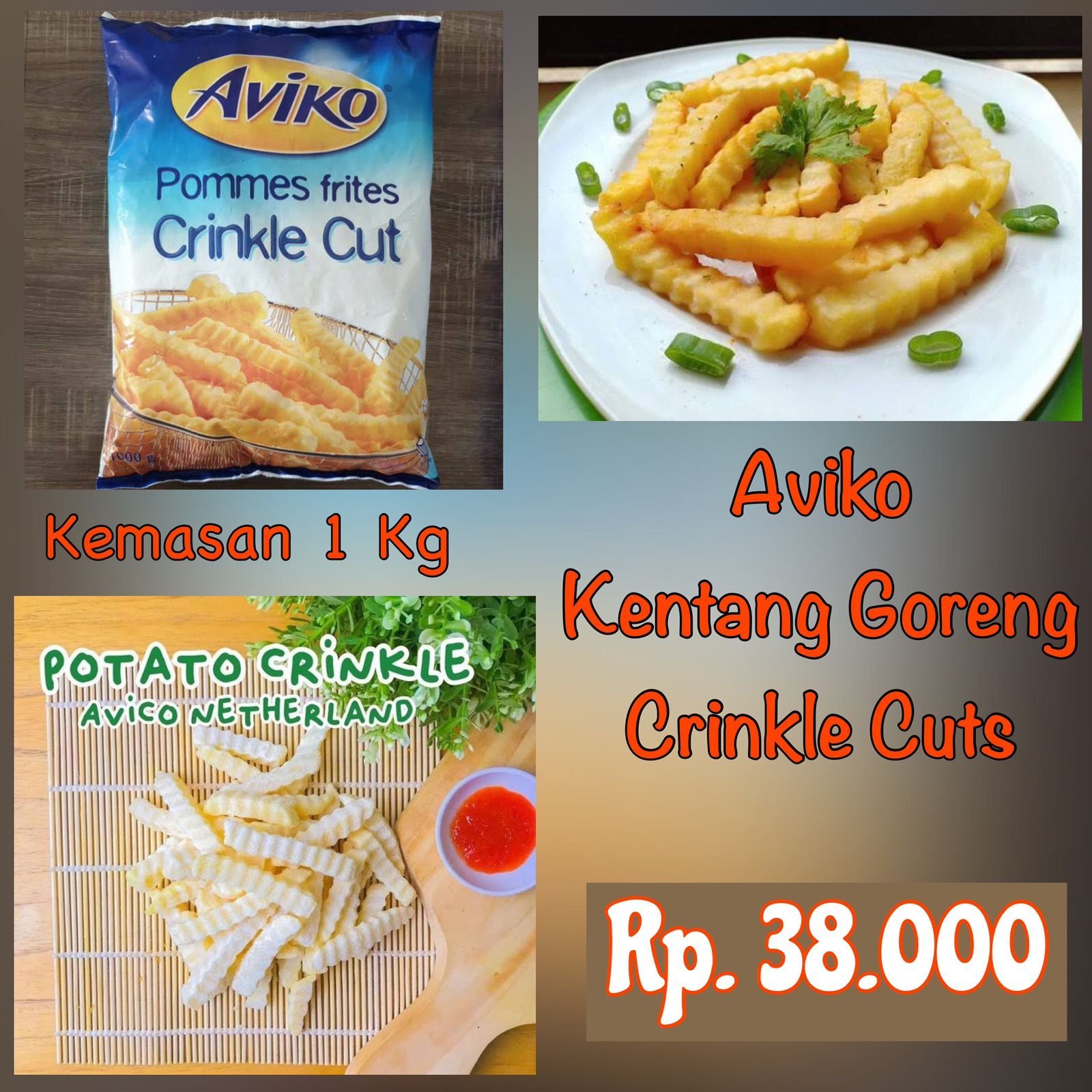Kentang Aviko Crinkle Cut 1 Kg